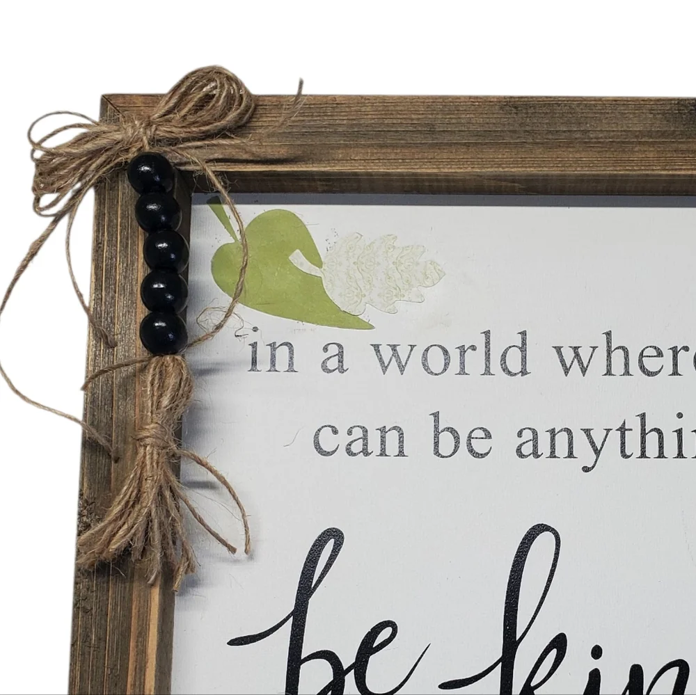 Rustic Wooden Framed Inspirational Wall Art Set Farmhouse